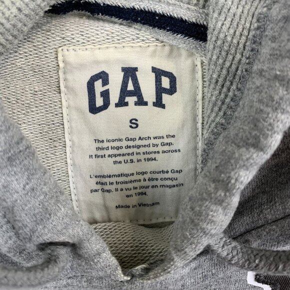 Gap Mens Sweater Small Gray Hoodie Long Sleeve Canada Soft Arch Logo Pullover - Picture 3 of 7